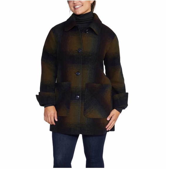 Pendleton Ladies Wool Topper Coat - GREEN ( XXL ) - Picture 2 of 5